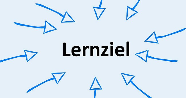 Wort Lernziel auf das mehrere Pfeile zeigen