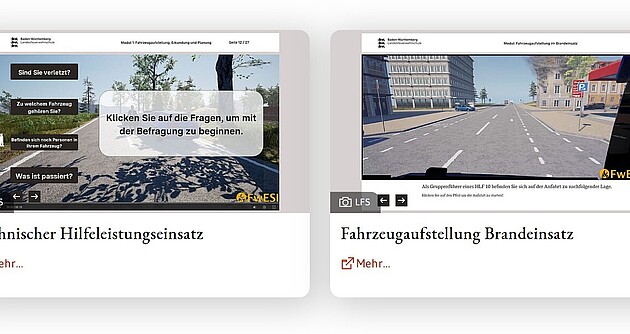 Startseite für E-Learning Gruppenführer Lehrgang