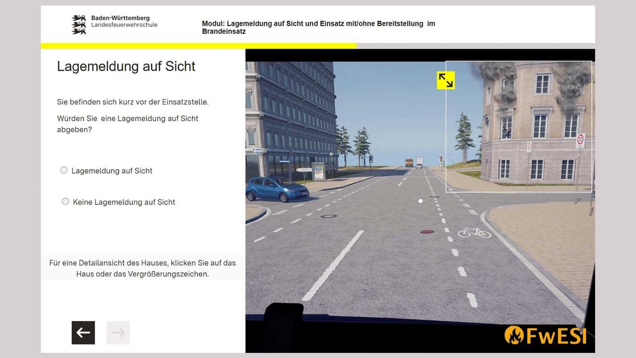 Screenshot eines Webbasedtraining