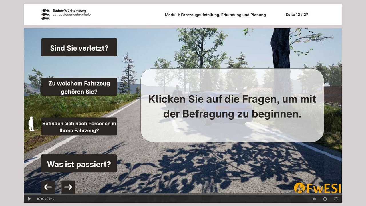 Screenshot eines Webbasedtraining