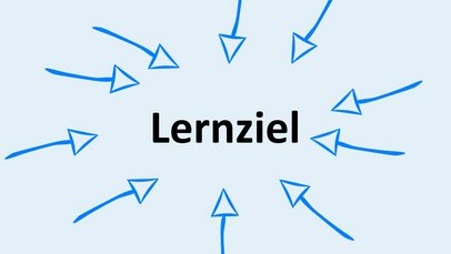 Wort Lernziel auf das mehrere Pfeile zeigen