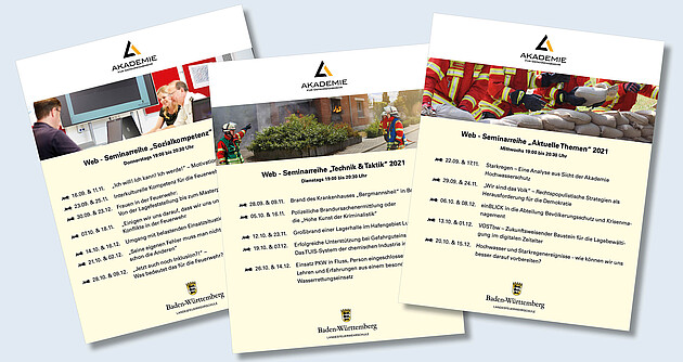 Flyer der Akademie mit den Seminarreihen 2021