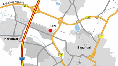 Landkarte mit dem Ausschnitt Bruchsal 