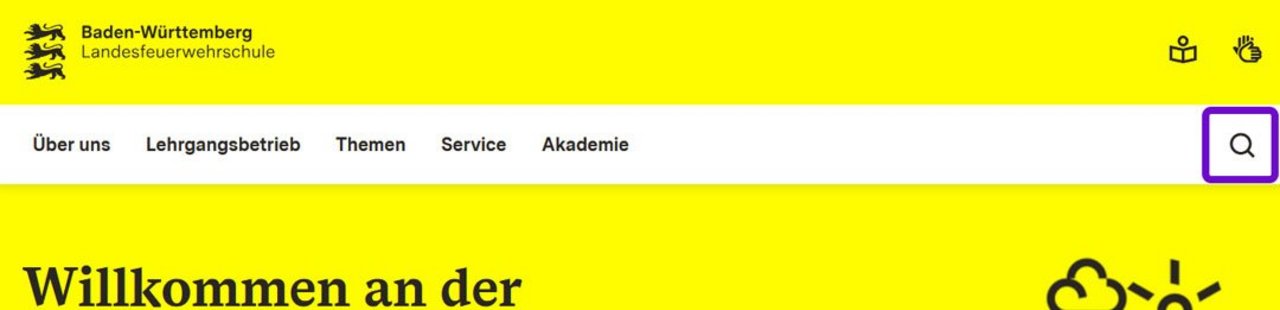 Leichte Sprache: Ansicht der Suche-Bild auf der Startseite